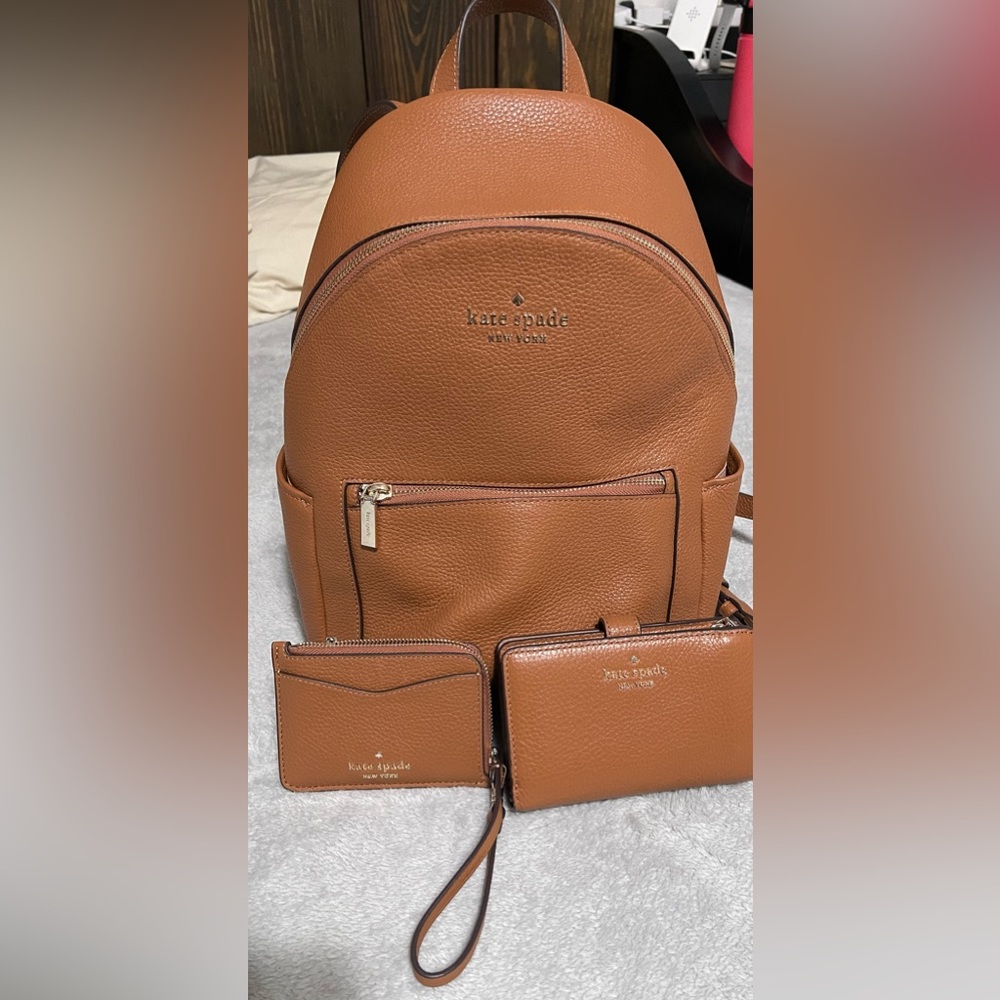 Kate spade backpack purse with small clutch and wallet